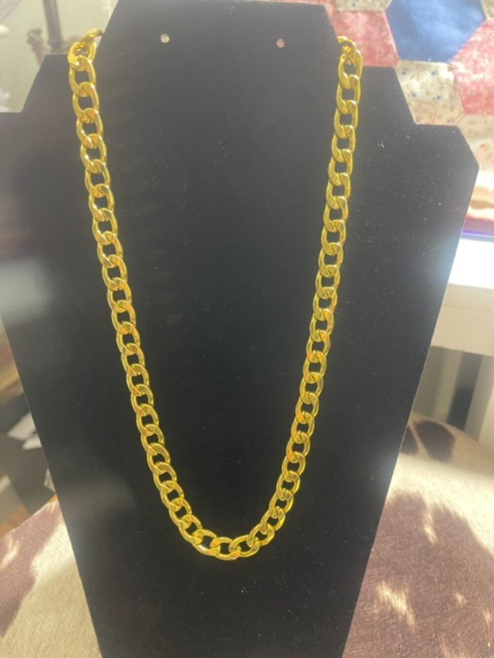 18KGP New Large Chunky Curb Chain 20 " Unisex Yellow Gold Color Heavy New!